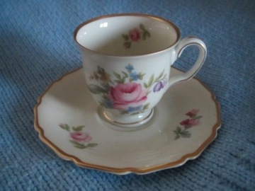 Rosenthal Bavaria IVORY mokka kwiaty secesja 1910r