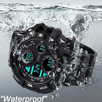 Sportowy wodoszczelny zegarek 