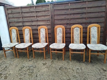 Komplet krzeseł 6 sztuk drewno 