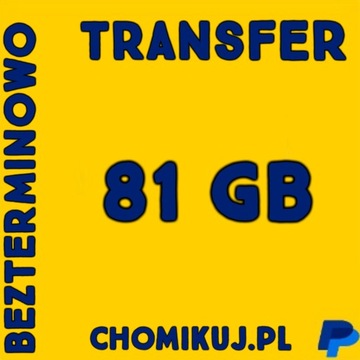 Transfer 81 GB na chomikuj Bezterminowo