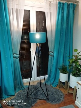 LAMPA PODŁOGOWA loft stalowa, podstawa trójkątna