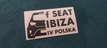 Naklejka Seat Ibiza IV 6J POLSKA 12x8 CZARNA