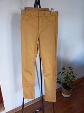 Musztardowe rurki spodnie H&M 31/32