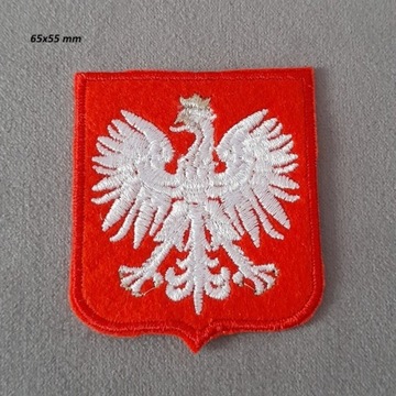 Emblemat naszywka godło orzeł Polska 65x55 mm