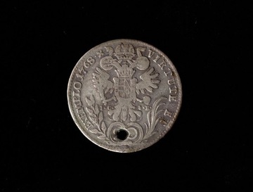20 krajcarów 1768 A Austria - z dziurą
