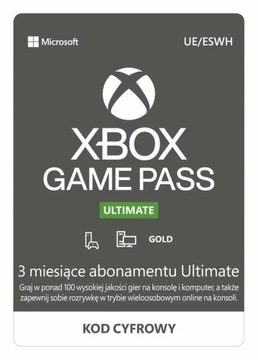 Xbox Game Pass Ultimate 3 miesiące - Kod