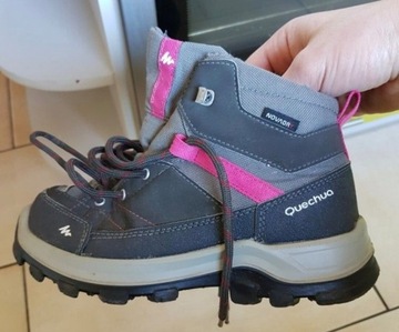 Buty trekingowe QUECHUA 500 Grey Pink Decathlon 34