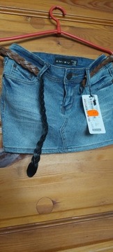 Spódnica jeansowa mini z paskiem xs New Yorker  