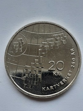 Norwegia 20 koron 250 lat KARTOGRAFI 2023 r