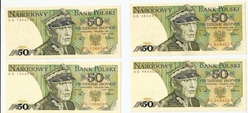 Banknot 50 zł Świerczewski 1986 r, UNC, seria GD