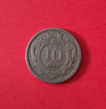 Moneta 10 halerzy 1893, Austria