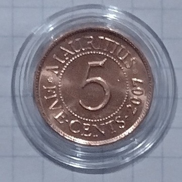 (1173) Mauritius 5 centów 2007 UNC