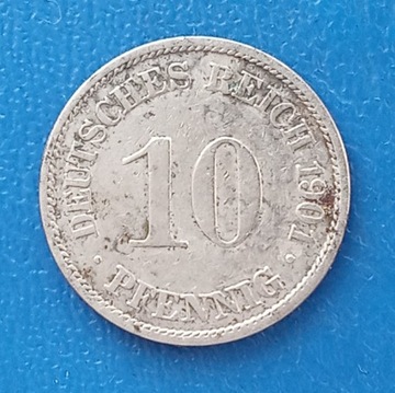 Moneta 10 Pfennig. 1901 r.