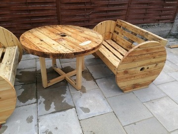 Zestaw ogrodowy dwie ławki +stół 