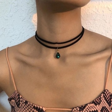 Naszyjnik Choker Cyrkonia EMERALD