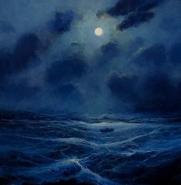 Dawid Figielek obraz olejny, morze, surrealizm