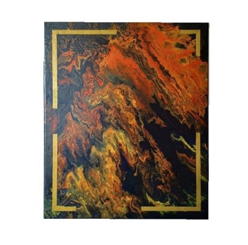 Obraz 50x40 cm Abstrakcja czarna malowany ręcznie 