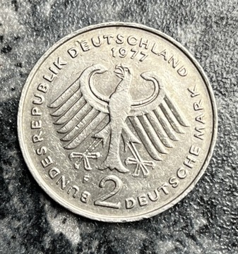 Niemcy RFN 2 marki, 1977 F - Stuttgart