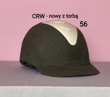 Kask jeździecki CRW nowy, powystawowy, z torbą - rozm. 56