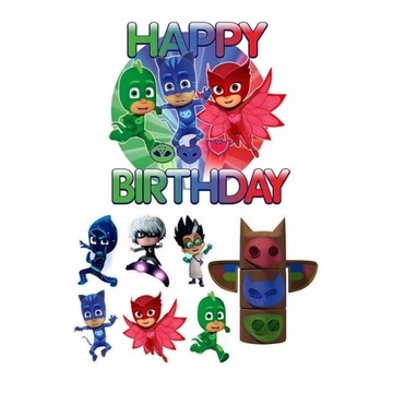 Toppery PIDŻAMERSI  PJ Masks 8szt na tort