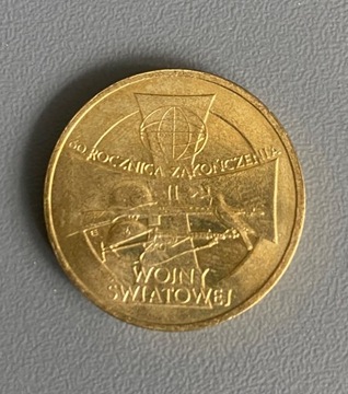 Moneta 2 zł 60 rocznica zakończenia II WŚ 2005 r. 