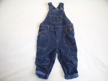 GEORGE spodnie jeans ogrodniczki ocieplane 68 74