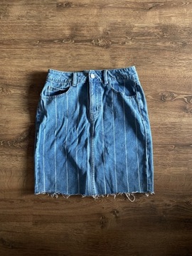 jeansowa spódnica w paski