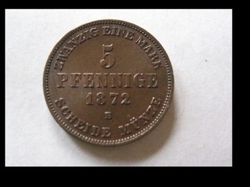 Niemcy-5 pfennig 1872 -stan !!!!!!!