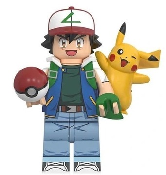 Pokemon Ash i Pikachu minifigurka do klocków