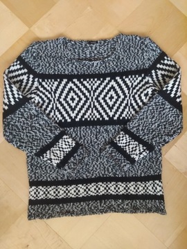 Alpaka sweter damski XL geometryczny 30% wełna