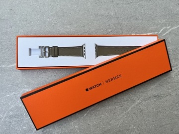 Pasek Apple Watch Hermes Single Tour 42- 49mm szary skóra naturalna