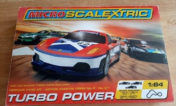 Tor wyścigowy MicroScalextric z 3 autami 1:64 NOWY