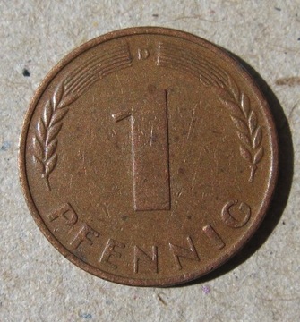 RFN 1 Pfennig fenig 1950 D