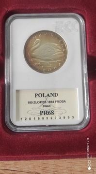 1000 zł PRÓBA Łabędż 1984 Srebro