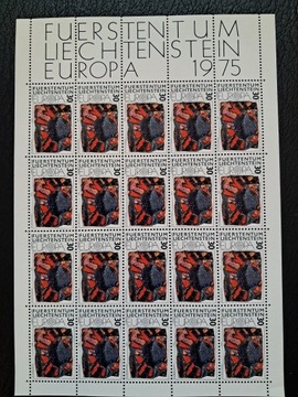Lichtenstein arkusik  europa  1975 czysty