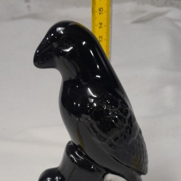 Porcelanowa figurka czarny ptak, ideał 