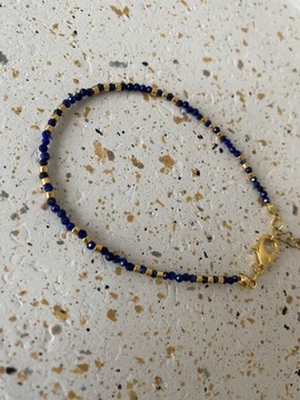Bransoletka z kamieni - lapis lazuli - rękodzieło