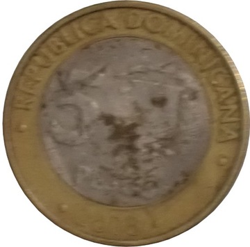 Dominikana 5 pesos z 2008 roku - OBEJ. MOJĄ OFERTĘ