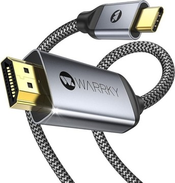 KABEL USB C DO HDMI WARRKY 4K 1.8M HDCP 2.2 OPLOT GOLD