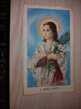 Maria Goretti - obrazek święty, antyk