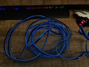 5 METRÓW światłowodu el wire w kolorze niebieskim