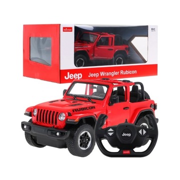 Jeep Wrangler Rubicon czerwony RASTAR  1:14 RC auto + pilot 2,4 GHz