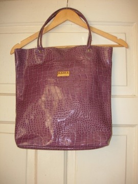 fioletowa torba shopper bag vintage