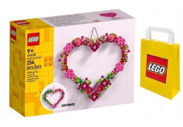 LEGO 40638 Ozdoba w kształcie serca + Torba LEGO 