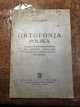 Ortofonija polska Tytus Benni wyd. 1924