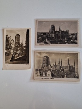 DANZIG Gdańsk zestaw 3 pocztówki Kościół Mariacki