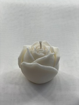Naturalna Dekoracyjna Biała Świeczka Sojowa Róża