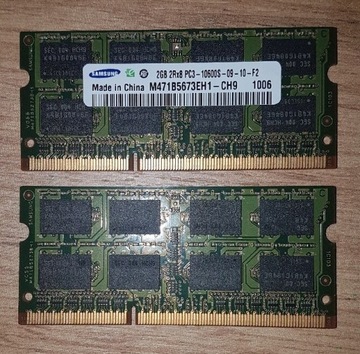 RAM 2 x 2 GB PC3-10600S Samsung 1333 MHz