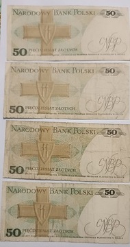 10 banknotów 50 Złotych 1986 r. Ser FA-FZ