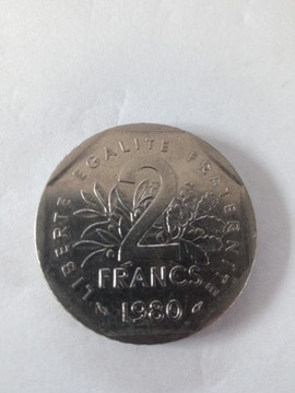 2 franki Liberte Egalite Fraternite 1980